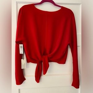 Aritzia Babaton Abasi Tie Front Blouse - New with Tags